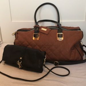 Steve Madden overnight bag and cross body clutch